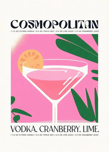 Vodka Cranberry Lime | Modern Drink Illustration