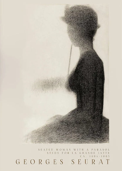 George Seurat | Seated Woman with a Parasol | Impressionist Art Poster | Fine Art Decorative Wall Poster | Home Decor