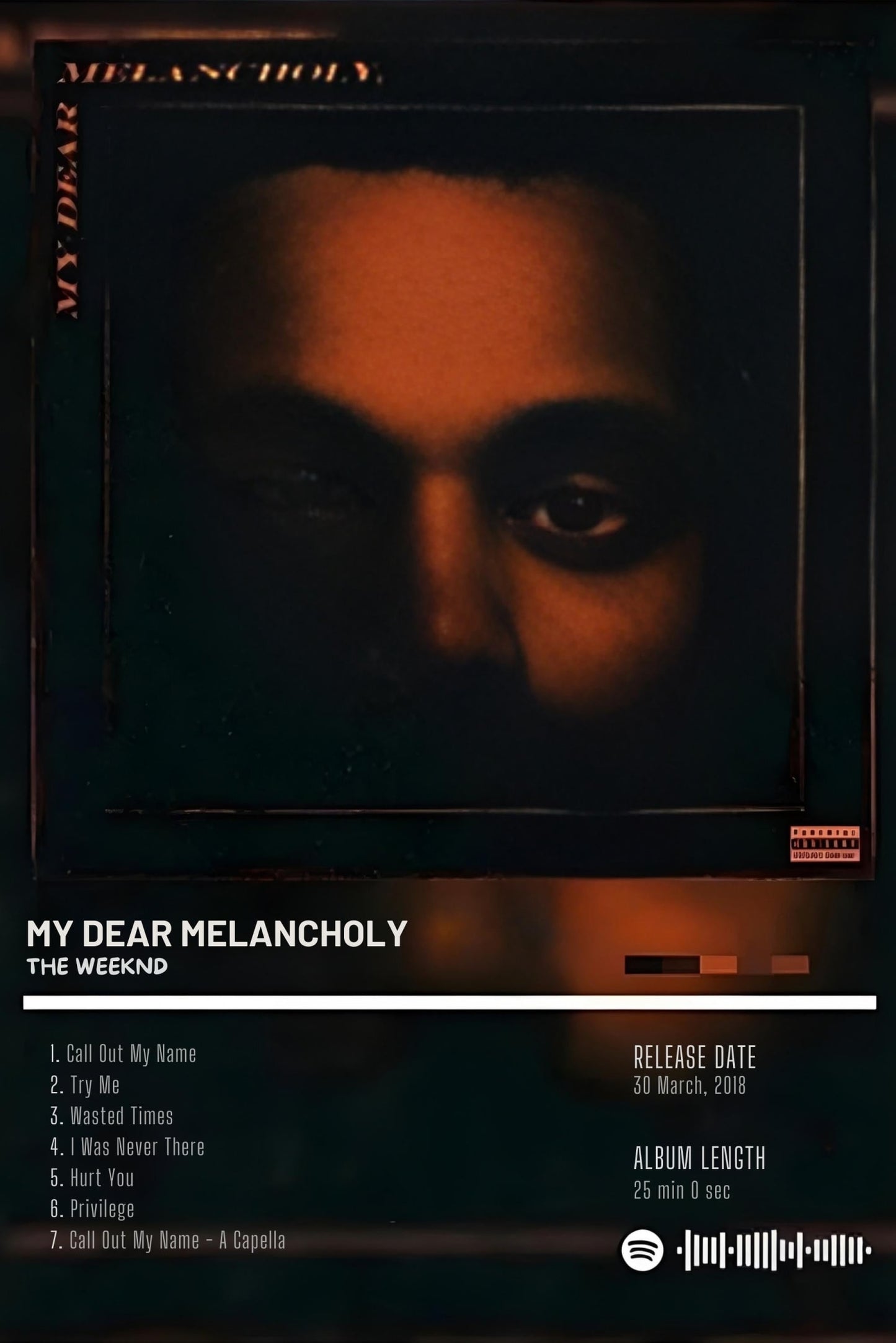 The Weeknd | My Dear Melancholy | Iconic Rap Album Art
