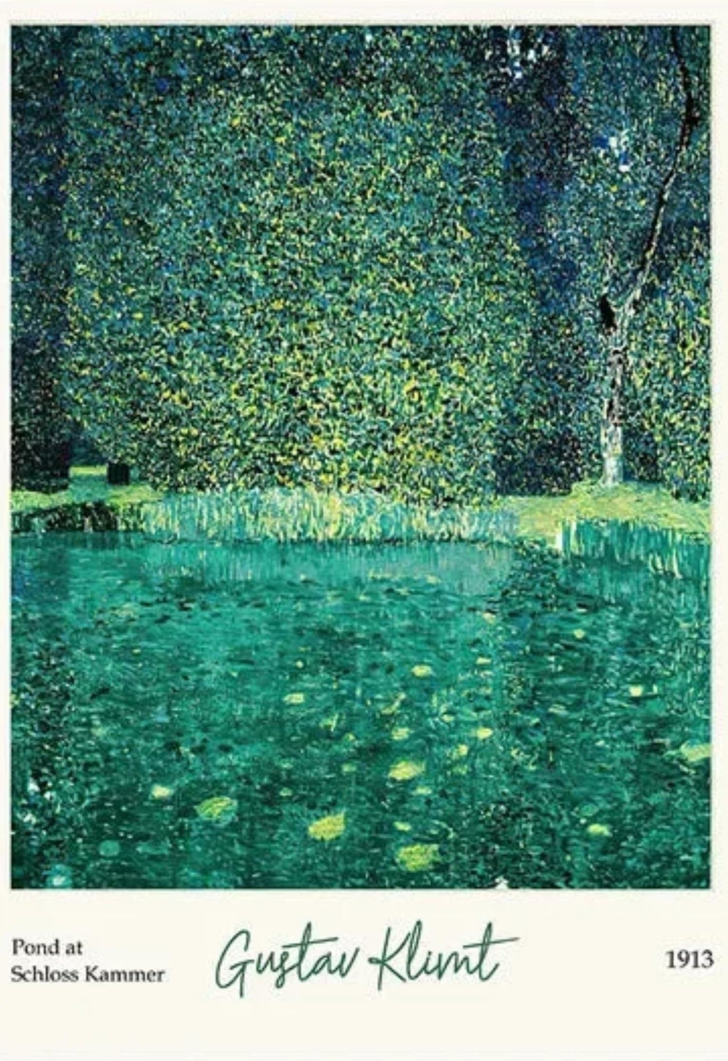 Gustav Klimt Pond Scene | Attersee Impressionist | Vibrant Art Nouveau