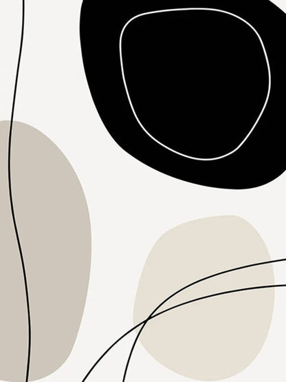 Monochrome Harmony Decorative Wall Art | Poster | Minimalist Black and White Art Print | Home Decor | Modern Art for Living Room | Aesthetic Interior Design Accent