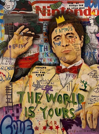 Abstract Pop Queen Graffiti Art Poster Print | Street Wall Art | Canvas Living Room Decor | England Portrait