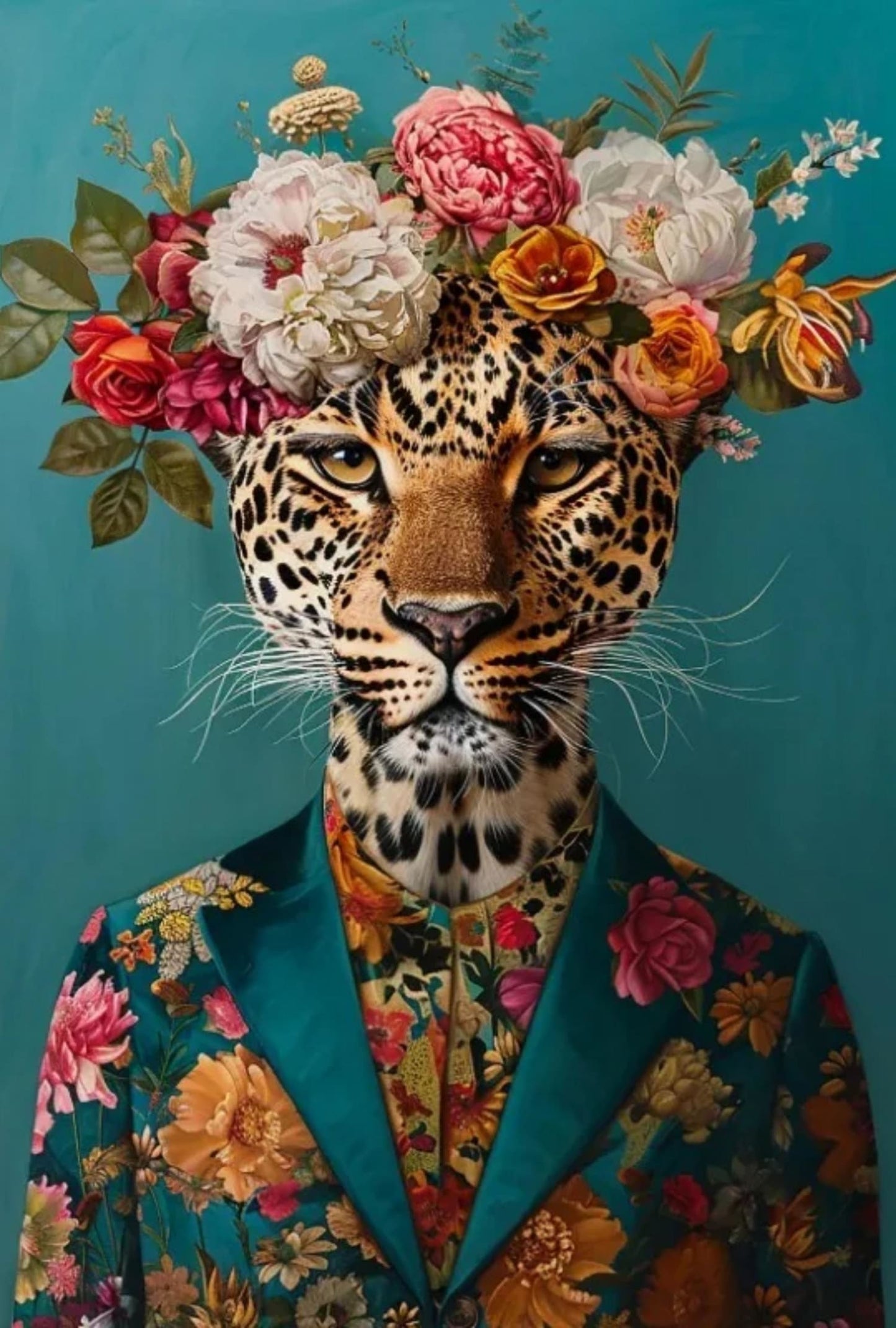Jungle Royalty | Elegant Feline with Pearls