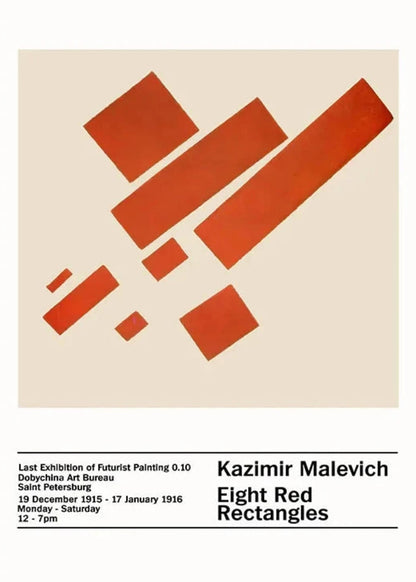 Kazimir Malevich | Eight Red Rectangles | Abstract Geometric Art