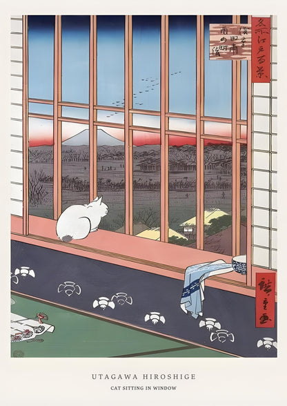Utagawa Hiroshige | Cat in Window Ukiyo-e