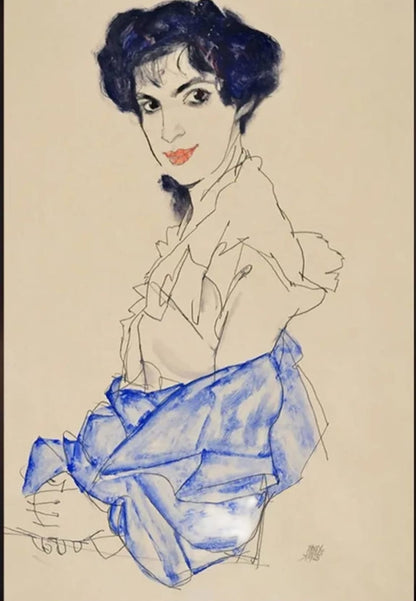 Egon Schiele | Expressive Portrait | Earthy Hues