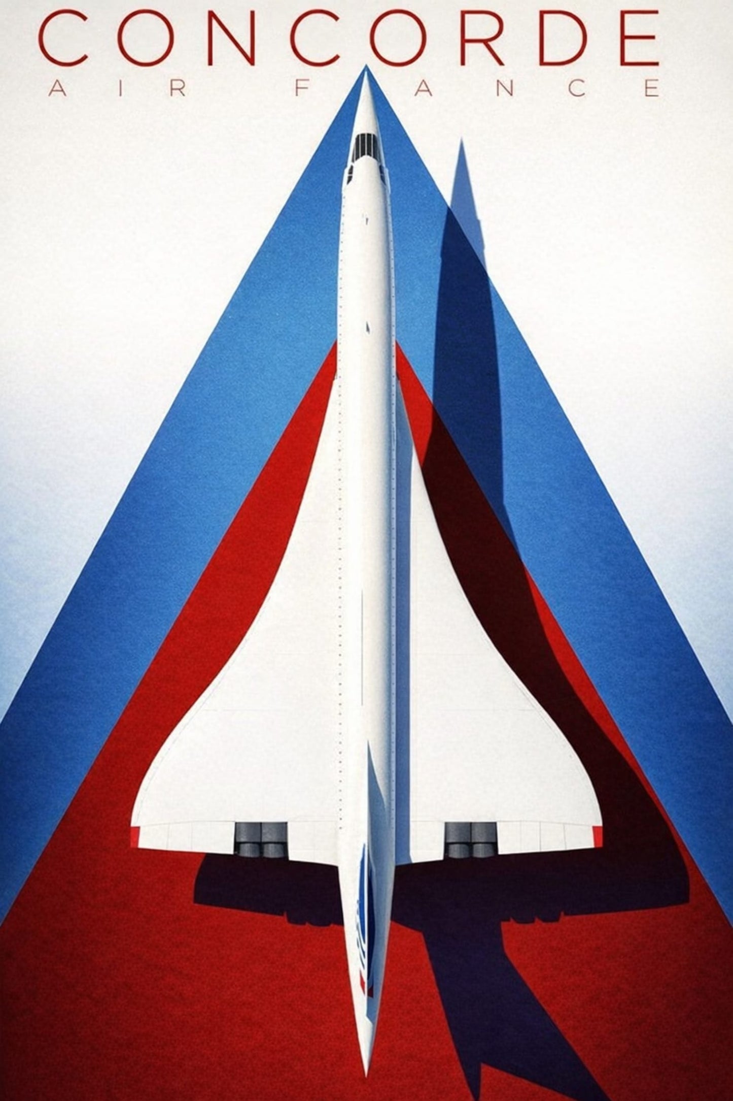 Vintage Concorde Jet | Retro Aviation | Geometric Red Blue Design