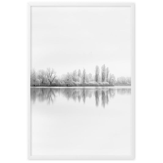 Winter Editions | Serene Winter Lake Scene Poster | Home Decor | Wall Art | Winter Landscape Artwork