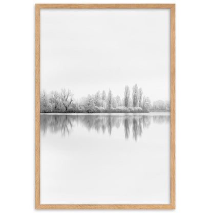 Winter Editions | Serene Winter Lake Scene Poster | Home Decor | Wall Art | Winter Landscape Artwork