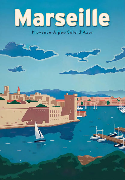 Marseille | French Riviera Cityscape | Captivating Urban Landscape Art | Wall Decor Poster