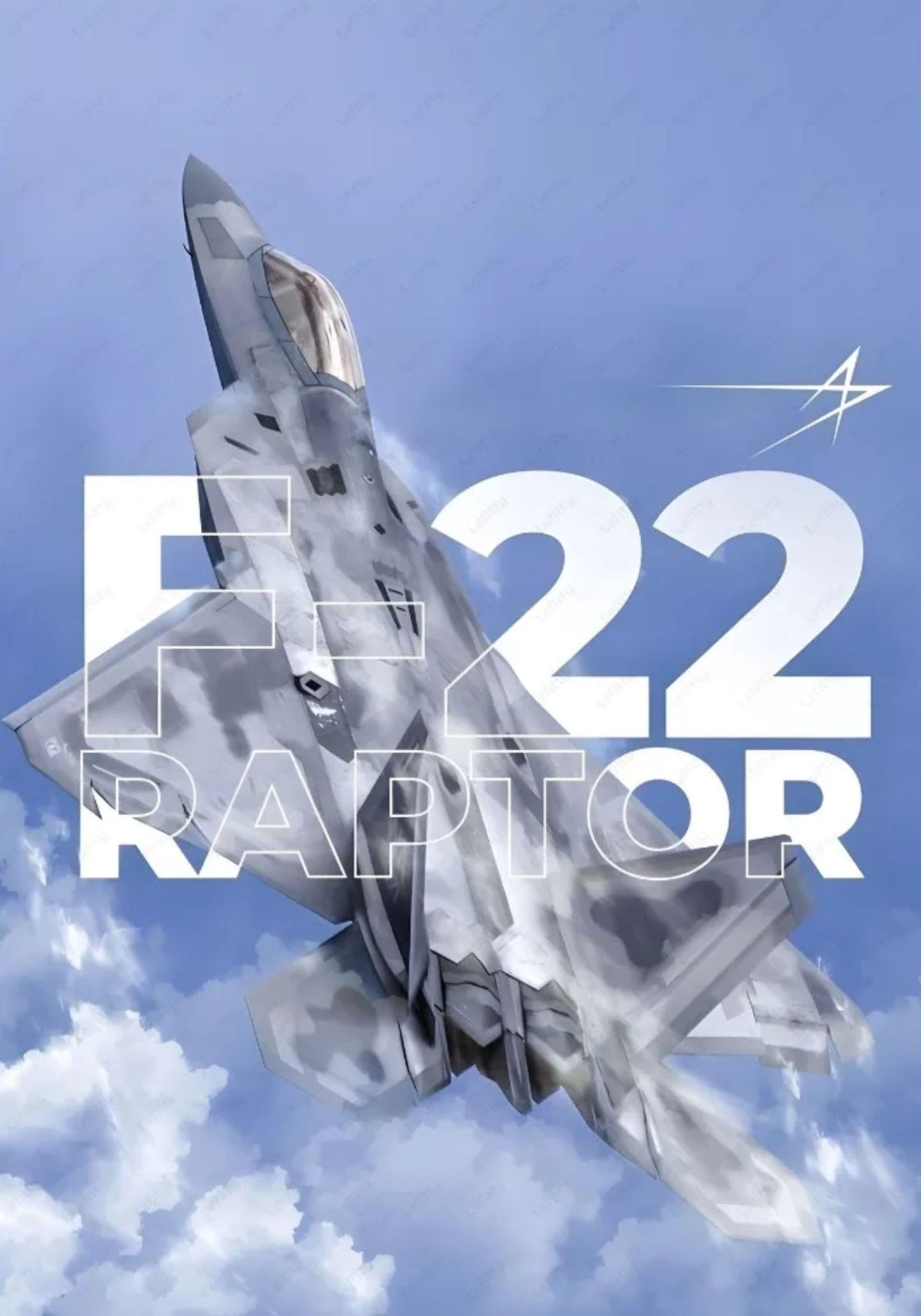 F-22 Raptor Fighter Jet Poster | Vibrant Colors Artwork | Aviation Decor for Home, Office, or Gallery