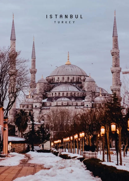 Winter View | Sultan Ahmed Mosque | Blue Mosque | Istanbul | Turkey | Serene Winterscapes Poster | Beautiful Turkish Architecture