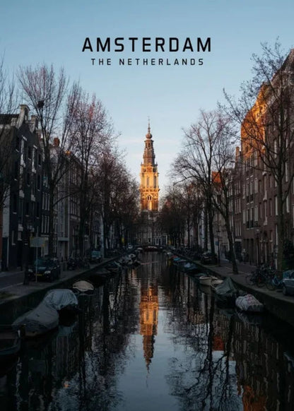 Amsterdam Zuiderkerk Poster | Southern Church Landscape | Scenic View of The Netherlands | European City Art | Beautiful Cities Collection