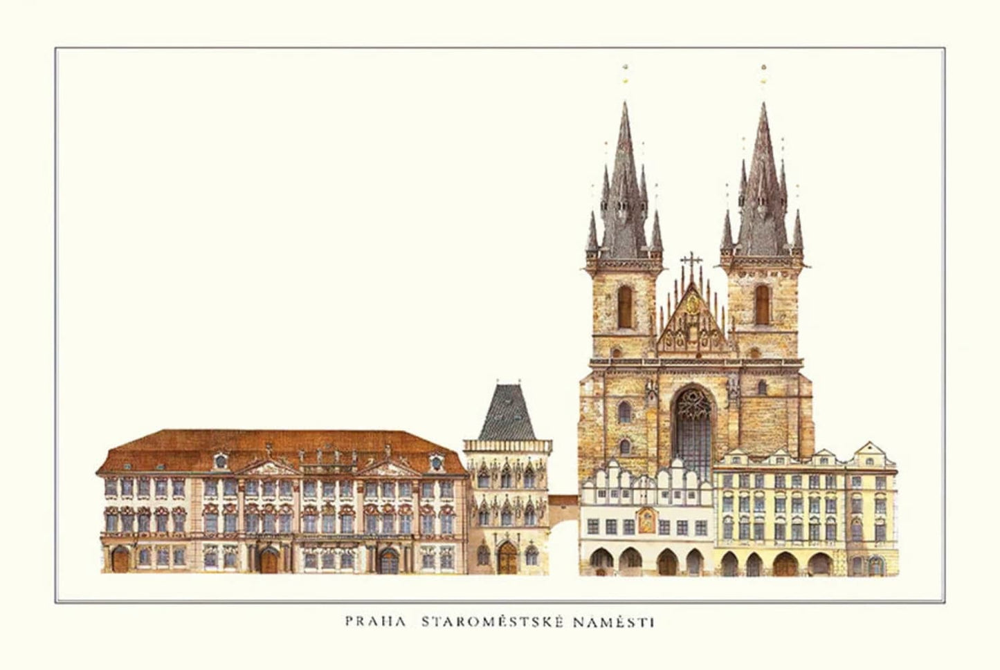 Old Town Hall | Prague | Czech Republic | Gothic and Renaissance Architecture | Bohemian Architectural Gems | European City Posters